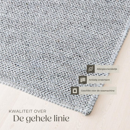 Tapis tectake® au design vintage - Dalia - Tapis à poils courts pour le salon, la chambre d'enfant, la chambre à coucher ou l'entrée - Lavable - Différentes dimensions - 120 x 170 cm - gris