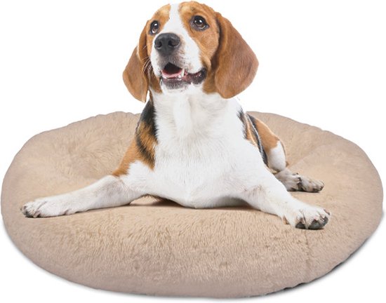 Peaceful Pooch S - panier moelleux pour chien - 58 cm de diamètre - pliable - disponible en plusieurs tailles. Panier pour chat - lavable - rembourrage amovible - soulage les articulations et les muscles - fond à picots antidérapant