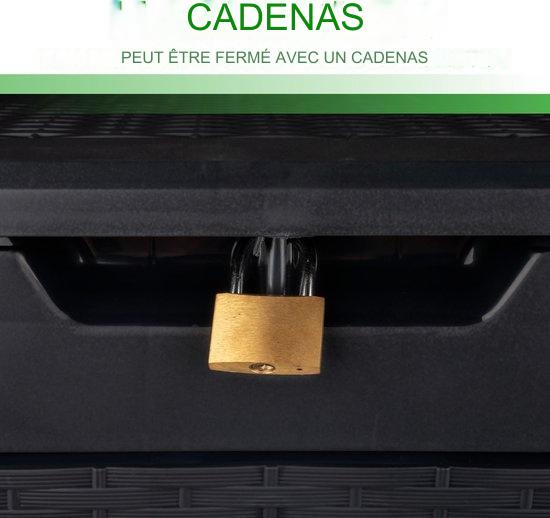 Boîte de rangement de jardin - Lifetime Garden - avec roues et poignées - 310L - Noir