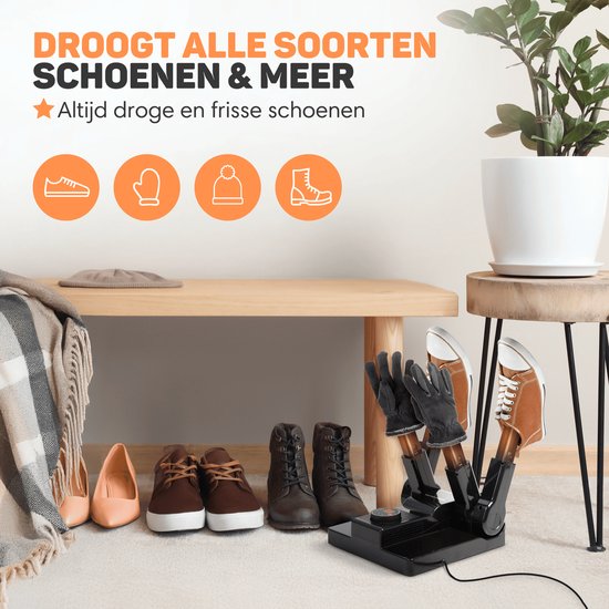 Vulpes Goods® Tech - Sèche-chaussures et rafraîchisseur de chaussures à l'ozone - Fonction ozone et séchage - Fonctions de séchage multiples - 10 rafraîchisseurs de chaussures inclus - Version PRO V2