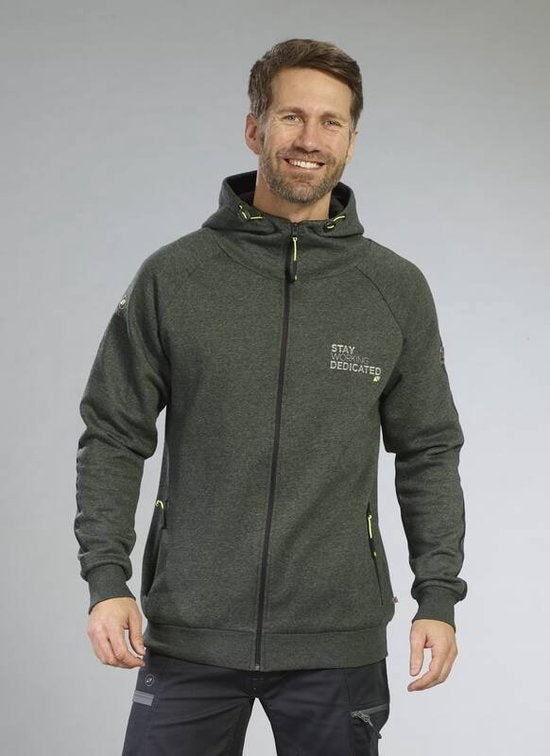 Veste de survêtement TERRAX WORKWEAR avec capuche, vert/noir, taille L