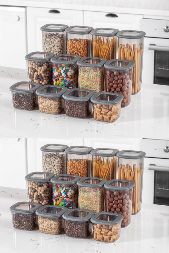 Asir Hermia Concept, Erika, (24 pièces), set de boîtes de rangement, anthracite, 100% plastique