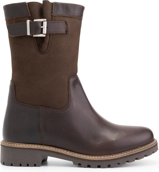 Travelin' Gyland Bottes en cuir pour dames - Bottes doublées de laine - Cuir marron foncé