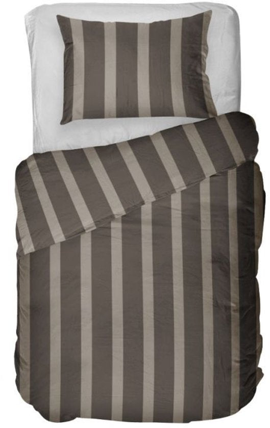 Housse de couette Kayori Dasshu en satin de coton a - 140 x 200-220 + 1 taie d'oreiller - Lit simple - Anthracite