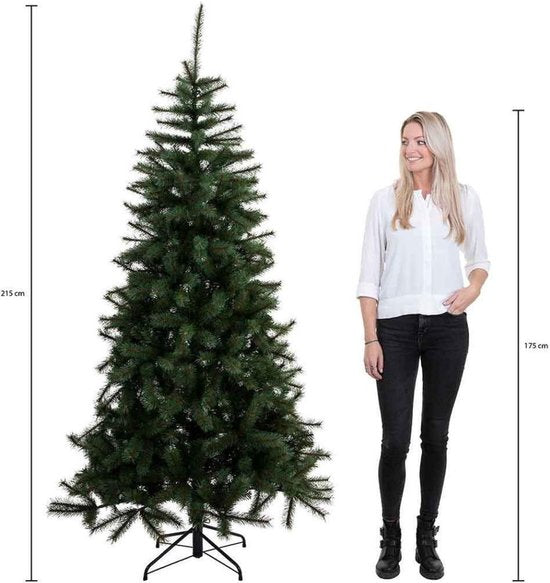 Sapin de Noël Triumph Tree Forrester - Sapin artificiel avec 912 branches fournies pour un aspect naturel - Décoration de Noël d'intérieur - Sapin en PVC avec système d'emboîtage - H 215 x Ø 135 cm - Vert