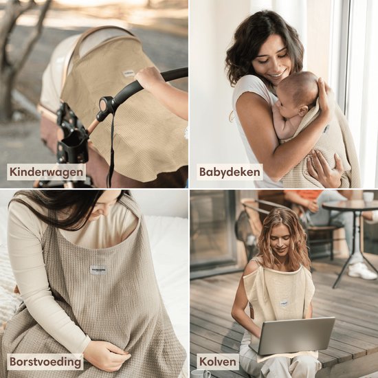 Vulpes Goods® BabyCare - Drap d'allaitement - Drap d'allaitement - Drap de protection - 100% OEKO- Tex, respirant - Drap d'allaitement hydrophile pour un allaitement confortable - Cadeau de naissance - Cadeau de maternité - Gaufré