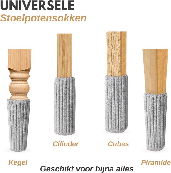 Protège-pieds de chaise Vaive - Protège-sol - Chaussettes pour pieds de chaise - Embouts pour pieds de chaise - Protège-pieds de chaise - Chaussettes pour chaise - Gris