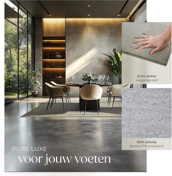 tectake® Tapis à poils courts - 160 x 230 cm - Sable - Tapis pour le salon, la chambre à coucher, la salle à manger - Facile d'entretien et lavable - Sous-couche antidérapante - Antiallergique - Diverses tailles et couleurs