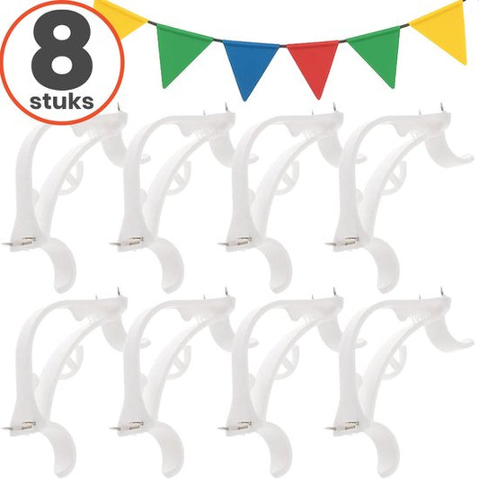 Loti Living Sling Clips - 8 pièces - Clips pour guirlandes suspendues - Clips d'angle - Clips de fête réutilisables - Clips d'angle pour guirlandes suspendues