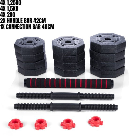 Jeu d'haltères - Umbro - 20 KG - Haltères réglables - Poids 1,25 KG, 1,5KG et 2KG - Plastique