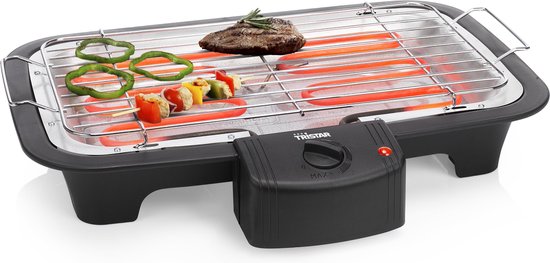 Barbecue électrique Tristar BQ-2813 – Barbecue de table à faible dégagement de fumée, 2 000 W – Grille de cuisson 38 x 22 cm – Noir - Idéal pour le balcon ou le camping