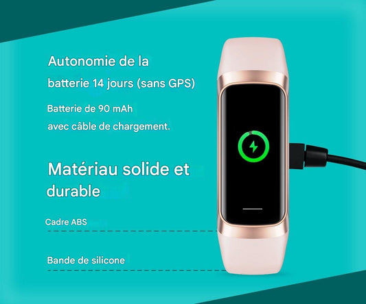 Montre connectée FITAGE, Traceur d'activité, Podomètre, Rose