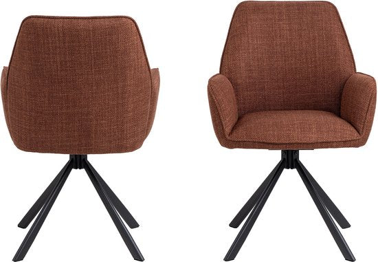 Aske Chaise de salle à manger - Lot de 2 - Cuivre