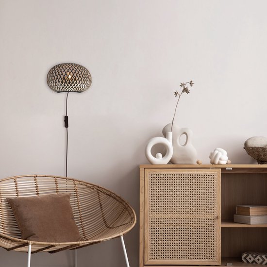 Anne Lighting - applique murale - MAZE - naturel - bambou - lampe de chevet - E27 - 4400BE