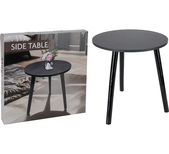 Trends 4 you Table d'appoint 40 cm - Noir - Plateau MDF - Pieds en bois - 40 x 41 cm