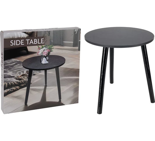 Trends 4 you Table d'appoint 40 cm - Noir - Plateau MDF - Pieds en bois - 40 x 41 cm