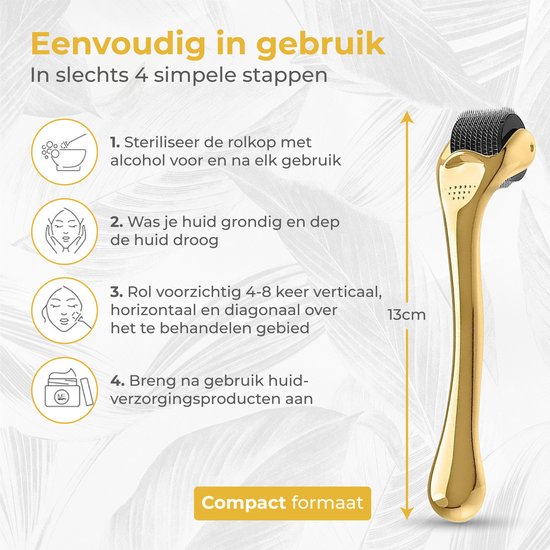 Nuvance - Dermaroller - 540 micro-aiguilles de 0.5mm - eBook inclus - Derma Roller pour le soin de la peau - Roller à barbe pour la croissance des cheveux - Emballage stérile