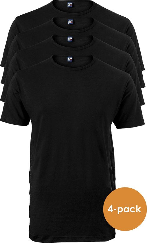 ALAN RED T-shirts Derby extra long (lot de 4) - col rond - noir - Taille : M
