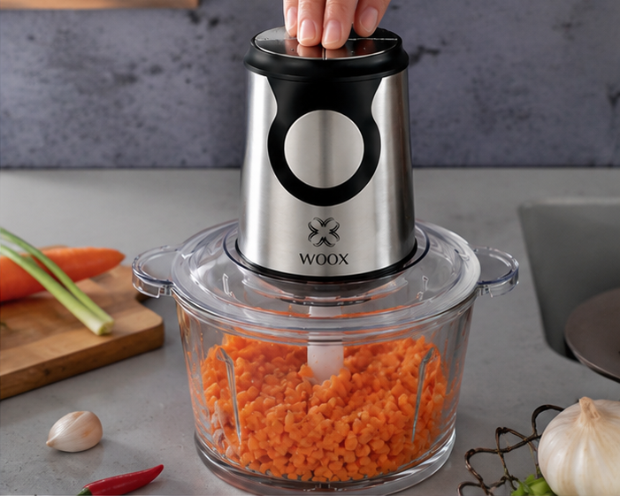 Hachoir électrique WOOX - Bol en verre de 2 L - 350 W - Double lame - 2 vitesses