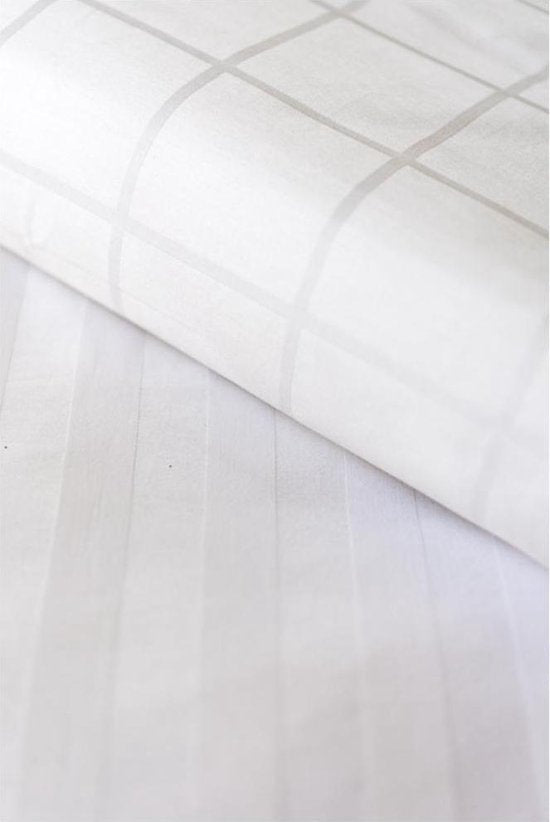 Housse de couette De Witte Lietaer en satin de coton Zygo - Lit jumeaux - 240 x 220 cm - Blanc