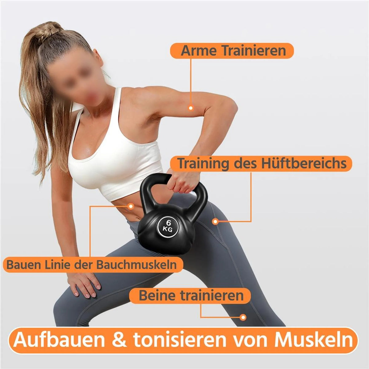 Kettlebell Yaheetech 6 kg – Noir – 22,5 × 19,5 × 26 cm