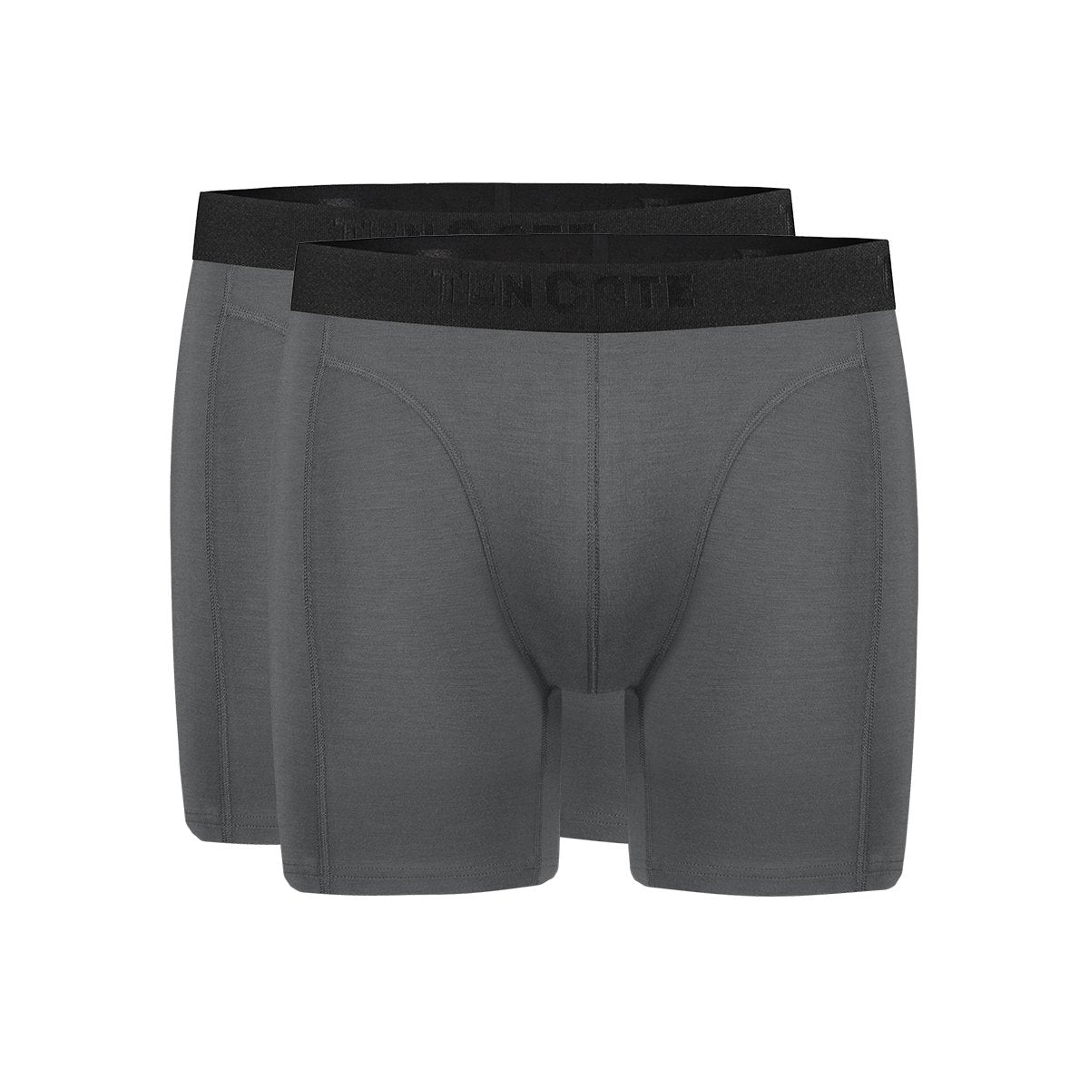 Ten Cate Basic Hommes Bambou Long Short 2-pack - Gris - Taille L - 95% bambou, 5% élasthanne
