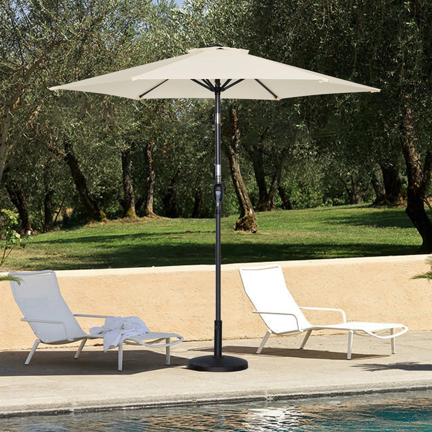 Angel Living Parasol - Ø270 cm - Inclinable - Crème