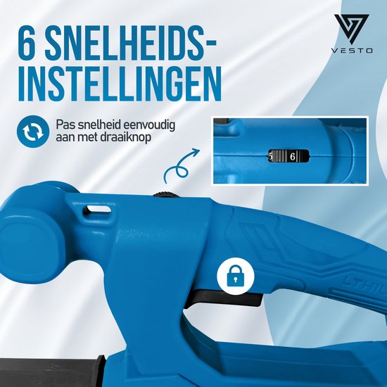 Souffleur de feuilles sans fil Vesto® - Souffleur de feuilles compact et sans fil pour le jardin et l'allée - Léger et puissant - Convient pour les feuilles et les déchets de jardin - Chargeur inclus