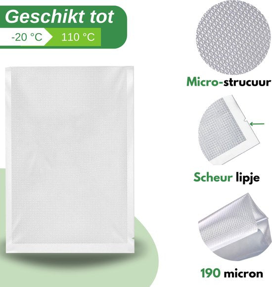 VAIVE Sacs sous vide alimentaires 20 x 30 cm - 100 pièces - Sacs sous vide - Sacs sous vide
