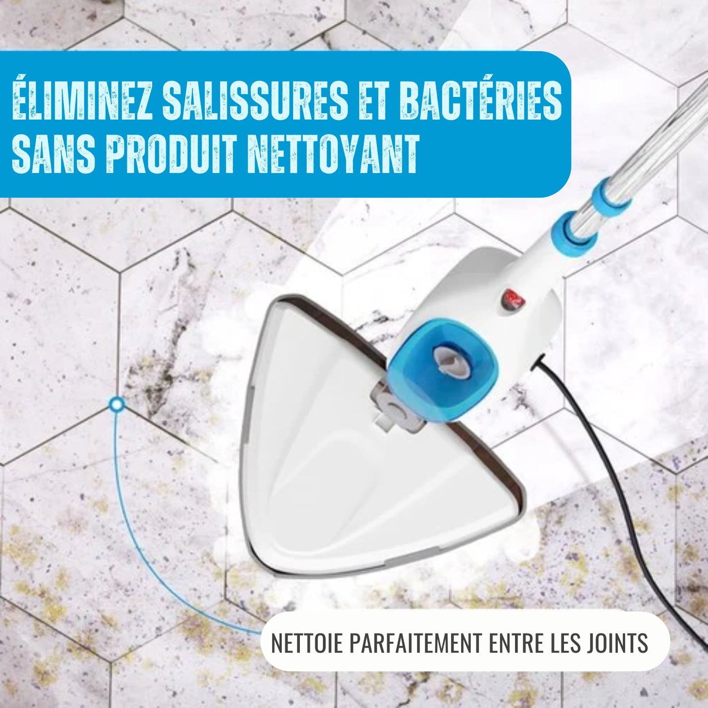 Nettoyeur Vapeur 12 en 1 – Strex - Défroisseur Manuel / Nettoyeur de Tapis / Détacheur - 1600W - Blanc et bleu