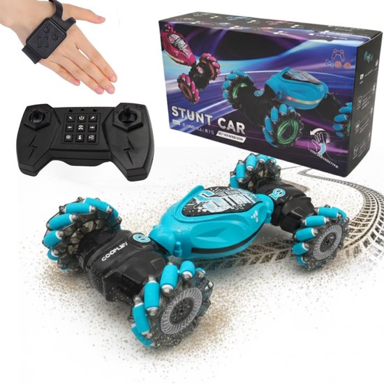 Voiture télécommandée édition « Stunt » – Voiture RC – Voiture télécommandée manuelle – Radiocommandée – Pour garçons et filles – Voiture de course à 360 degrés – Avec batterie supplémentaire