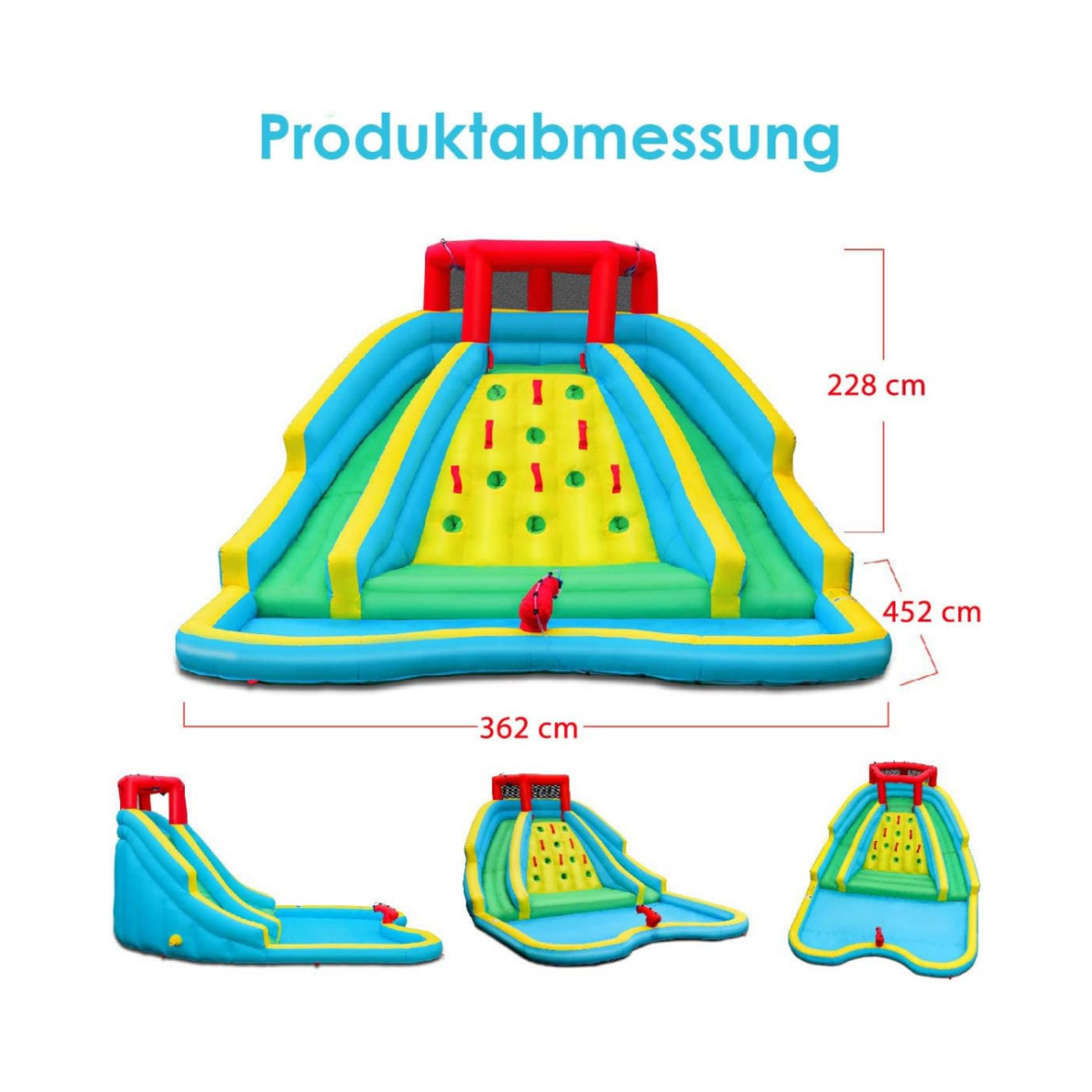 Château gonflable Coast avec toboggan aquatique - Excl. soufflerie - 518 x 366 x 229 cm
