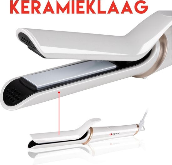 alpina Stijltang - Keramisch - 160°C-180°C-200°C - Wit