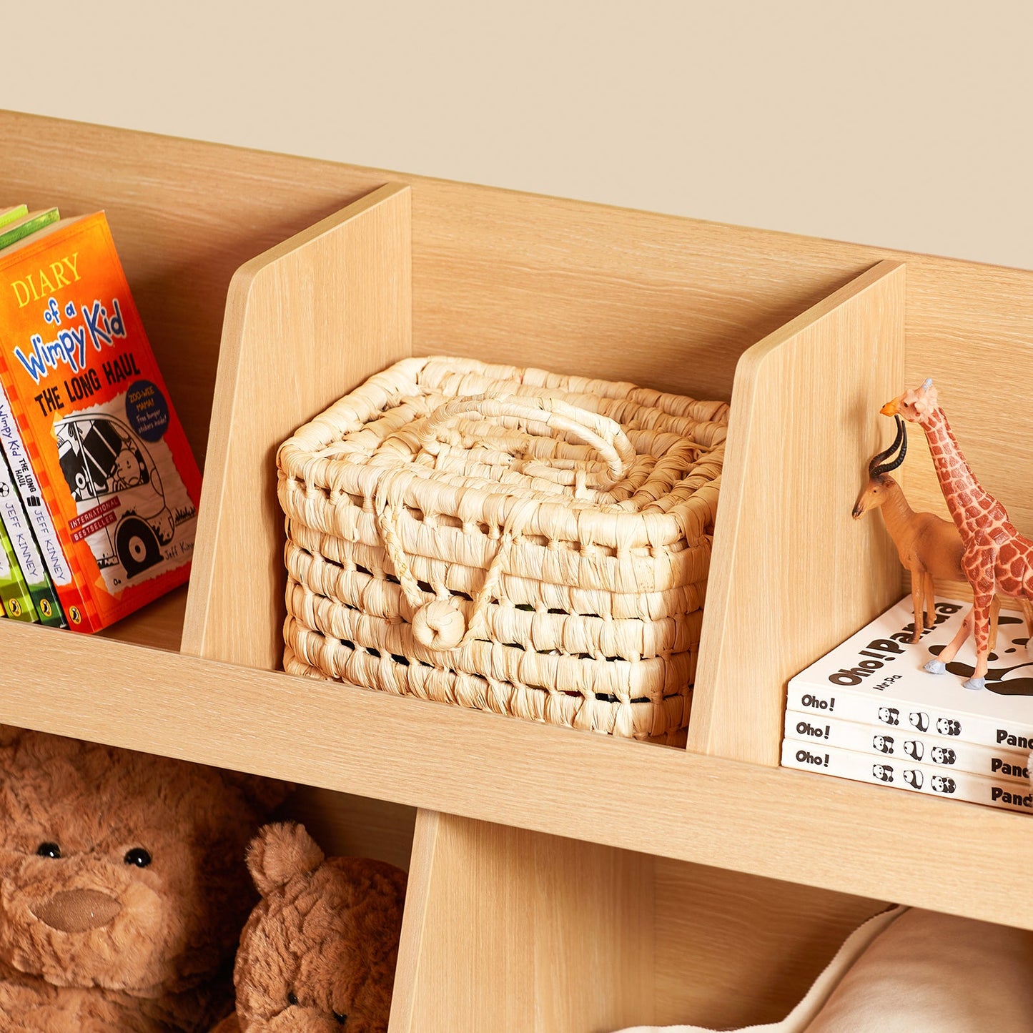 SoBuy KMB111-N Bibliothèque pour enfants 87x37x78 cm Naturel - Meuble de rangement à 5 compartiments sur pieds
