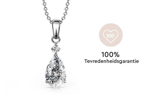 Yolora Collier pour femmes avec pendentif et cristaux Kalpa Camaka - couleur argent - plaqué or blanc 18K - boîte cadeau - cadeau de fête des mères