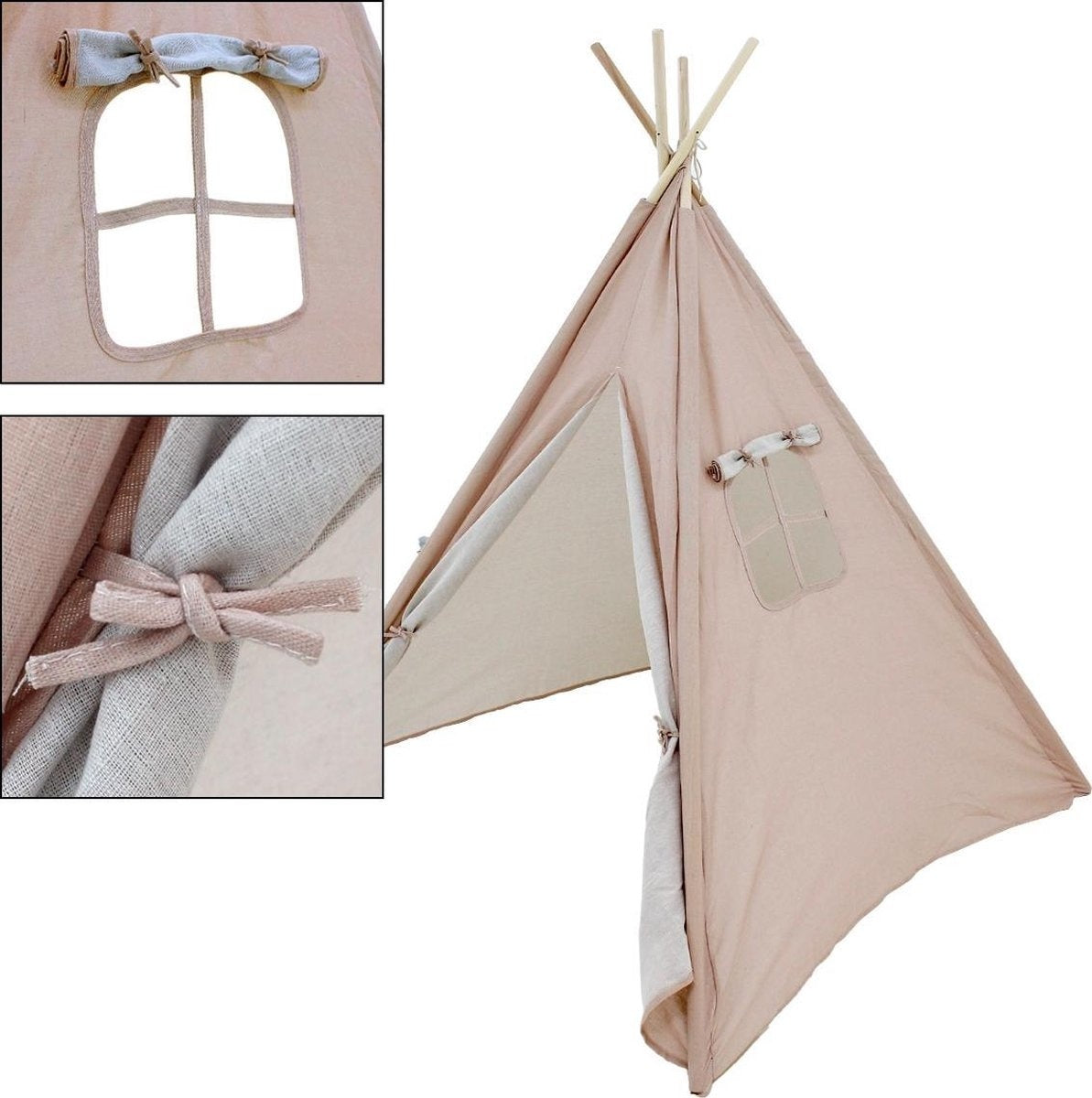 Tente Tipi Premium - KidCollection - 103x103x160cm - Rose