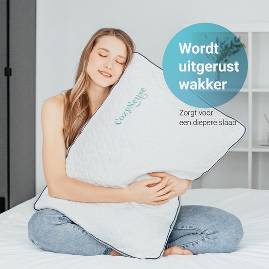 Oreiller en mousse à mémoire de forme CozySense® - Oreiller ergonomique en mousse à mémoire de forme - Contre les douleurs cervicales - Oreiller de sommeil réglable - Dormeur sur le côté, sur le dos et sur le ventre