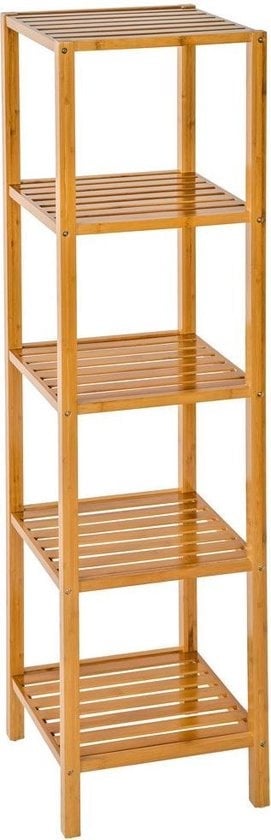 tectake - Etagère de salle de bain en bois avec 5 étagères en bambou 401646
