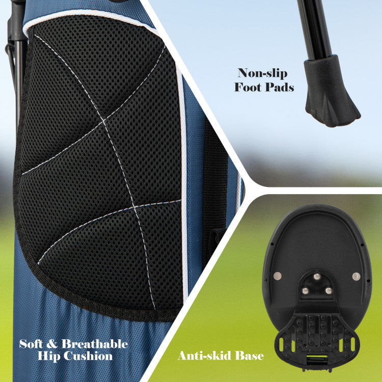 Coast Golf Stand Cart Bag - Séparateur à 4 voies - Léger avec 4 compartiments de rangement - Housse de pluie incluse - Poignées et double bandoulière - Dimensions : 36 x 32 x 112 cm - Couleur : Noir