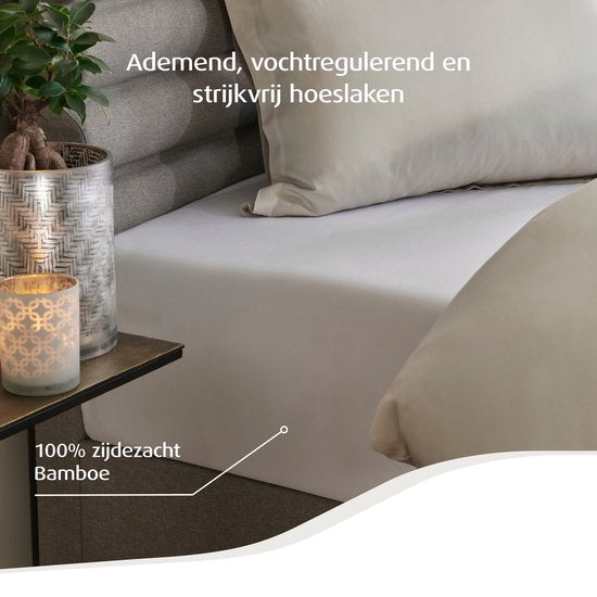 Home by TEMPUR - Sur-matelas - 180 x 200 x 9 cm - blanc et fibres de bambou - soyeux et sans repassage - résistant au séchage et régulation naturelle de la température