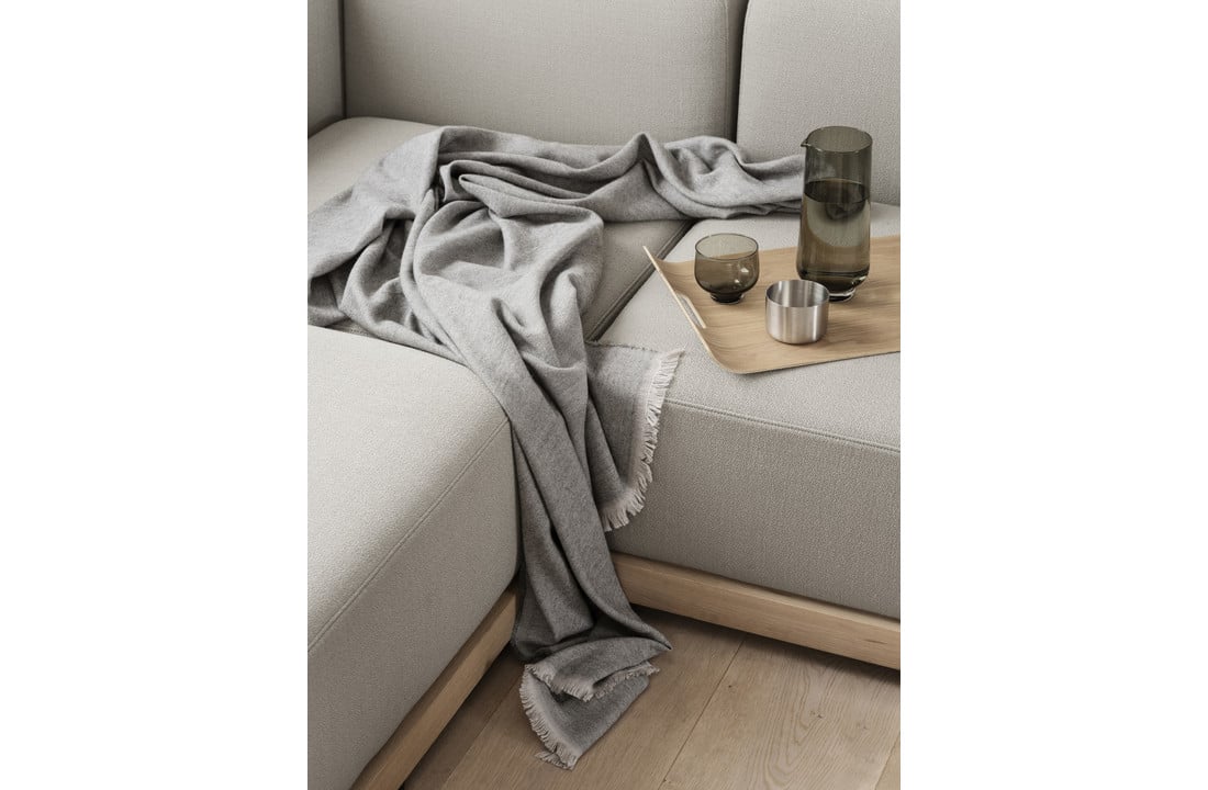 Blomus - Plaid Melange - Gris acier - 130 × 200 cm - Plaid doux / Couverture