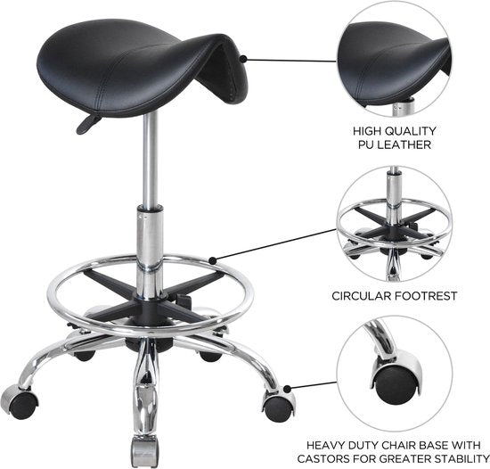DMV - Tabouret - Tabouret selle - Tabouret selle mobile - Tabouret réglable en hauteur