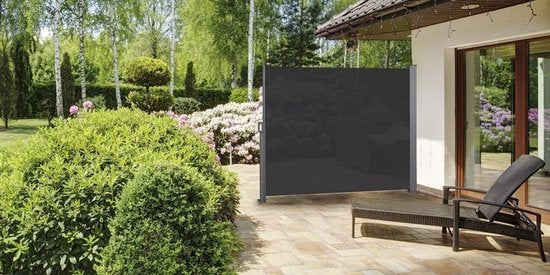909 Outdoor - Paravent extensible - Noir - 170 x 300 cm - Fonction d'enroulement - Polyester - Résistant aux intempéries - Résistant aux UV
