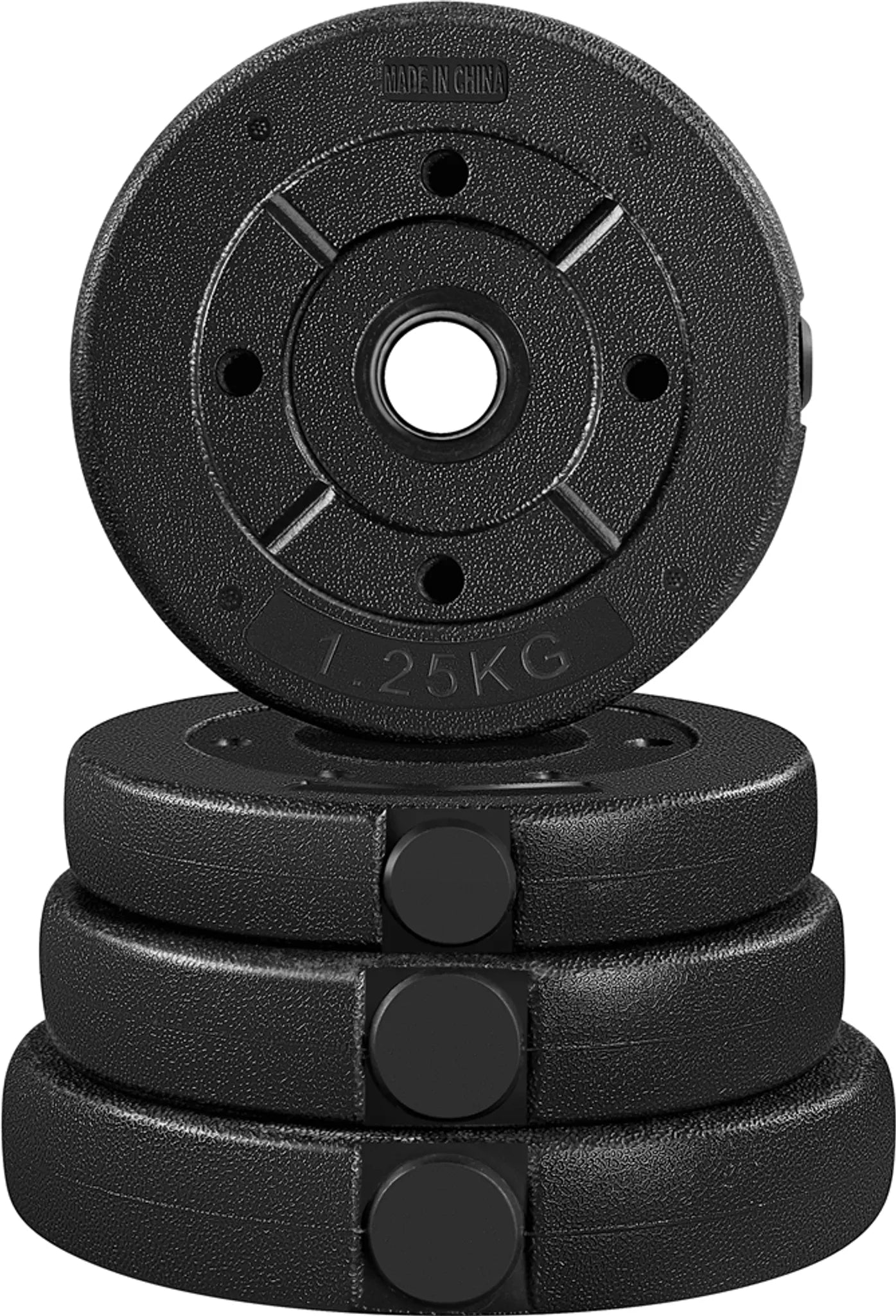 Yaheetech Dumbbell Set 25 kg - 12 disques de poids réglables, poignées antidérapantes et fermoirs en étoile - pour la musculation et l'entraînement - ciment plastique noir et métal - 43 x 21 x 21 cm