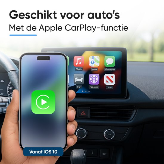 CarMe Luxe Carplay Dongle - Wireless Carplay - Noir - A utiliser uniquement avec Apple CarPlay intégré et iPhone - Modèle amélioré