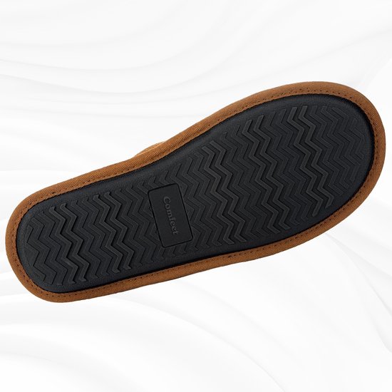 Chaussons Hommes - Chaussons - Taille 40/41 - Châtaigne - Velours côtelé - Antidérapant - Comfeet