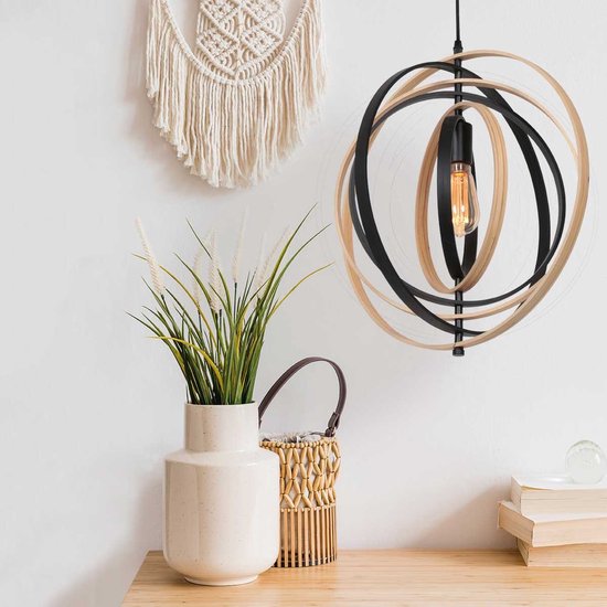 Anne Lighting - suspension - Muoversi - naturel - bois - Ø 45 cm - E27 - 3491BE
