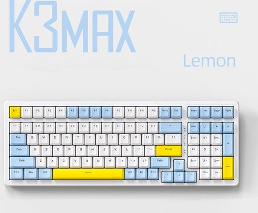 Fuegobird K3MAX Mechanical Gaming Keyboard - 100keys - Gasket Mod - Red Switch - QWERTY - Mechanical RGB Backlight Keyboard - Lemon