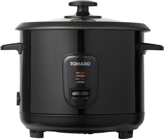 Tomado TRC1001B - Cuiseur à riz - 5 portions - Capacité 1 litre - Fonction maintien au chaud - Revêtement antiadhésif - Sans PFAS - Noir