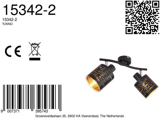 Globo - spot - TUNNO - noir - métal - spot en saillie - E14 - 15342-2